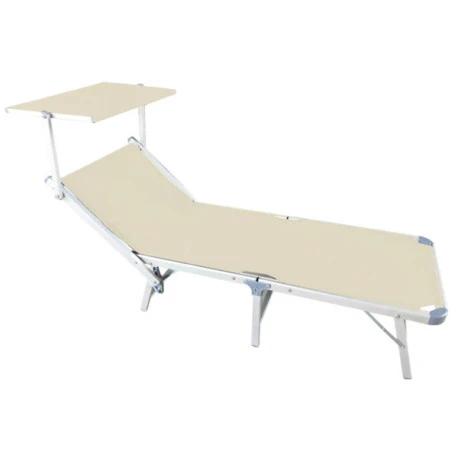 Lettino Greenwood Con Tettuccio Pieghevole Sabbia 1 Lettino Greenwood Con Tettuccio Pieghevole Sabbia